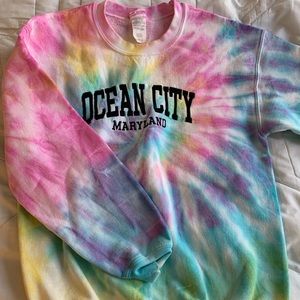 Ocean City MD tie dye crew neck sweatshirt